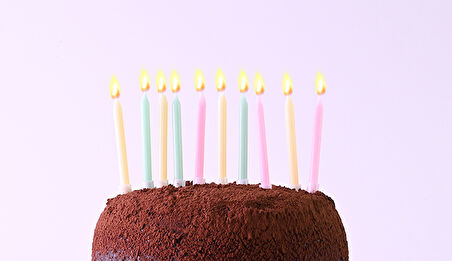 Makaron Karışık Renkli Mum 6 cm 10 Adet