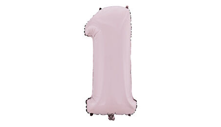 1 Rakam Mat Pembe Folyo Balon 26 inç 66 cm