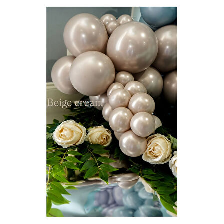 12 İnç Aura Beige Cream (Bej Krem) Balon 5 Adet