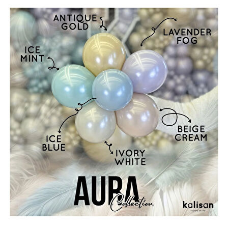 12 İnç Aura Ice Blue (Buz Mavisi) Balon 5 Adet