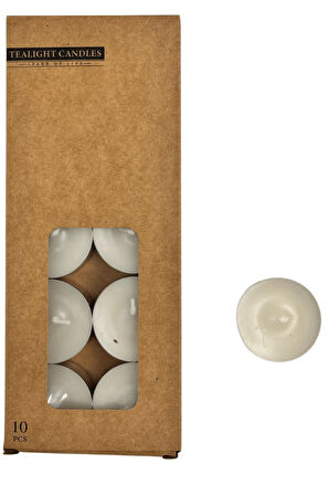 10 Gr Kokulu Tealight Mum Beyaz 10 Adet