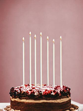 İnci Beyazı Mum 6 lı 20 cm