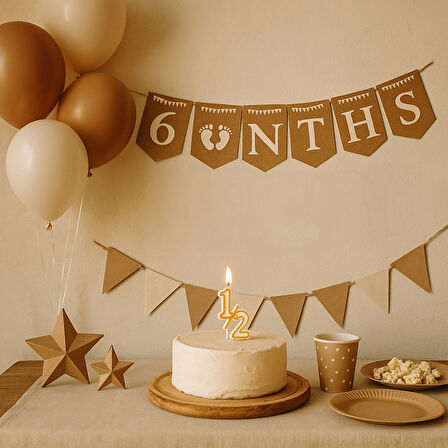 Yarım Yaş Partisi 6 Months Temalı Kraft Banner