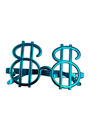 Parti Gözlük Plastik Camsız Dolar Temalı Mavi 14x6 cm