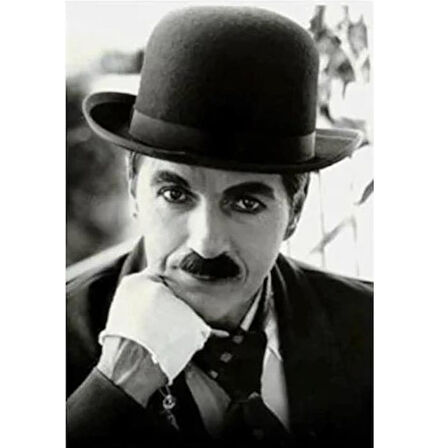 Charlie Chaplin Melon Şapka Siyah Büyük 29x24 cm