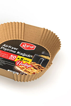 Airfryer Pişirme Kağıdı Kare 20cm 50 + 5 Adet (5 Adet Hediye)