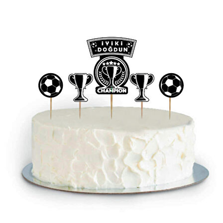 Champion Siyah-Beyaz Pasta Süsü 5 Parça