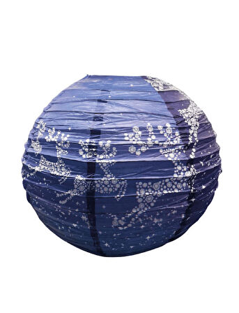 Yılbaşı Temalı Japon Feneri Mavi 40 cm