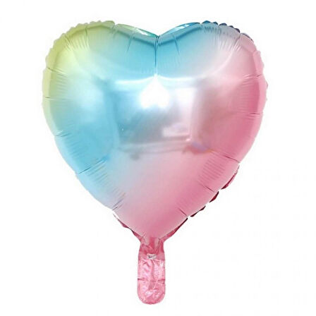 Kalp Folyo Balon Gökkuşağı 24 inç