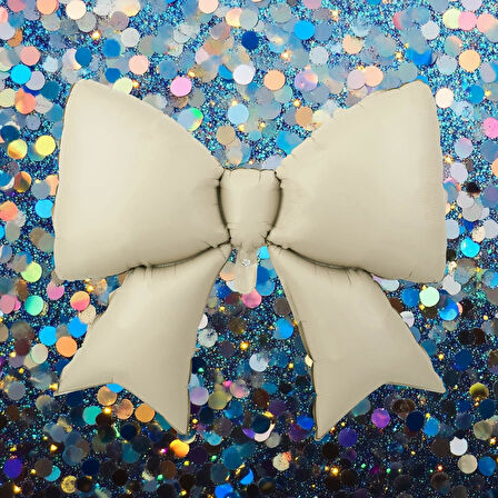 Saten Fiyonk Folyo Balon Krem 98x75 cm