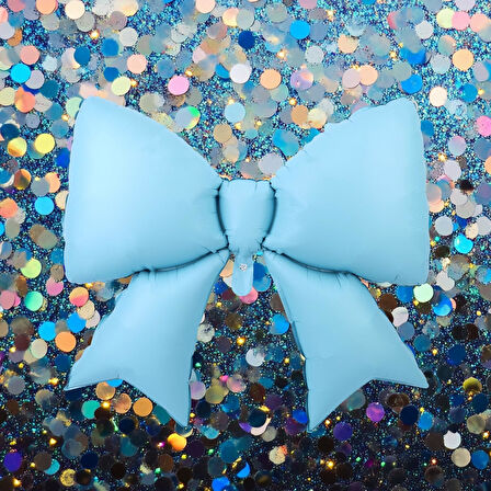 Saten Fiyonk Folyo Balon Mavi 98x75 cm