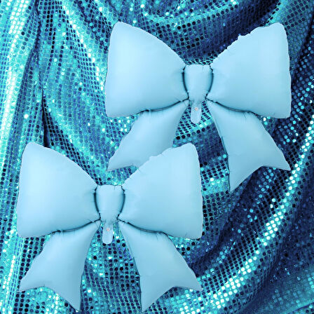 Saten Fiyonk Folyo Balon Mavi 98x75 cm