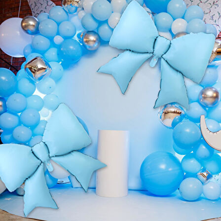 Saten Fiyonk Folyo Balon Mavi 98x75 cm
