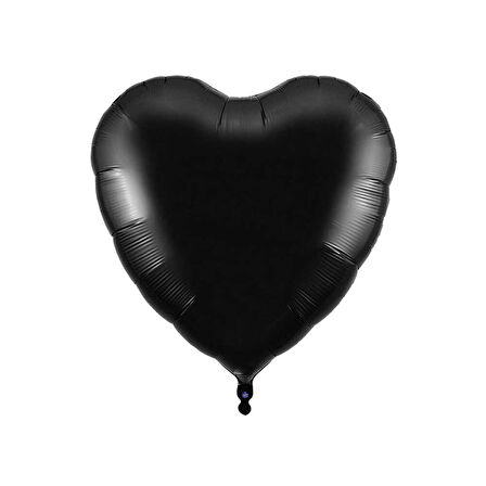 10 İnç Mini Kalp Folyo Balon Siyah 5 Adet