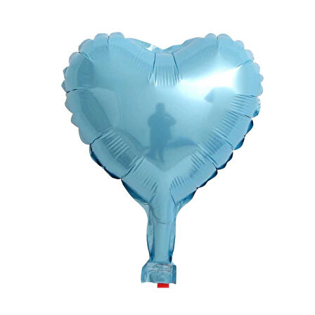10 İnç Mini Kalp Folyo Balon Bebe Mavi 5 Adet