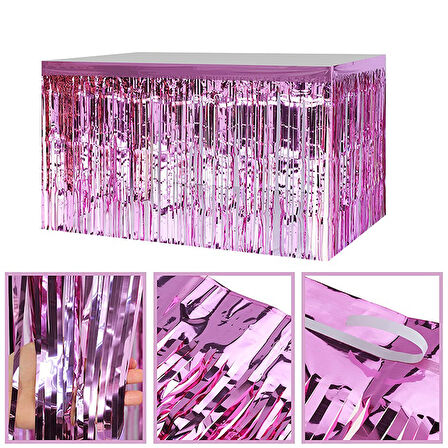 Metalize Lila Masa Püskülü 240x74 cm