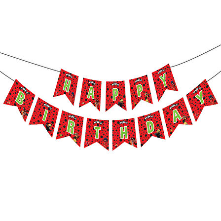 Miraculous Super Heroez Happy Bırthday Uzar Yazı Banner