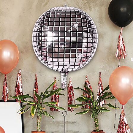 Disco Topu Folyo Balon Gümüş 22 inç