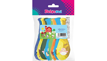 Çiftlik Hayvanları Baskılı Balon 8 Adet