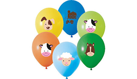 Çiftlik Hayvanları Baskılı Balon 8 Adet