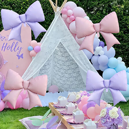Saten Fiyonk Folyo Balon Pembe 98x75 cm