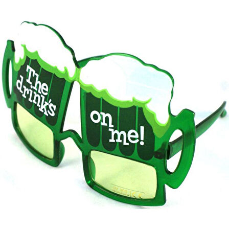 Parti Gözlük Plastik İçecek Temalı Yeşil