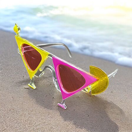 Parti Gözlük Kokteyl Bardağı Pembe Camlı