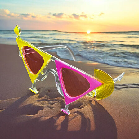 Parti Gözlük Kokteyl Bardağı Pembe Camlı