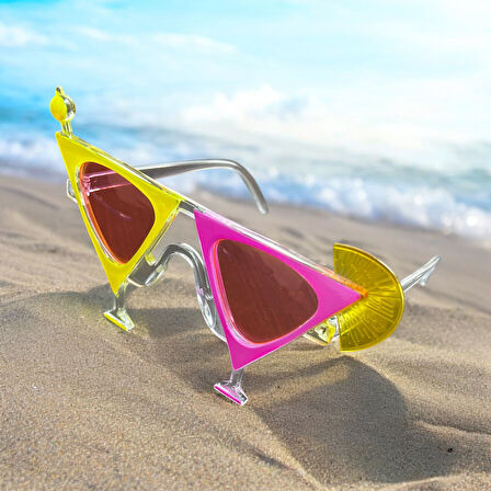 Parti Gözlük Kokteyl Bardağı Pembe Camlı