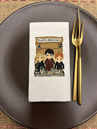 Harry Potter Baskılı Parti Peçetesi Beyaz 16 Adet