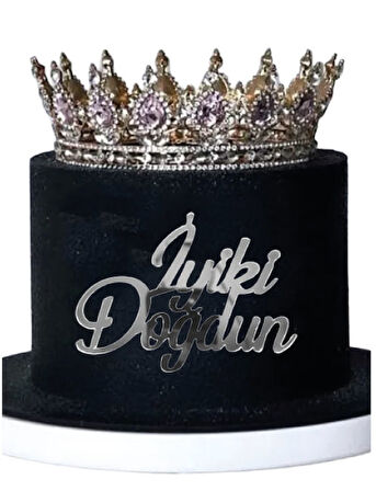 Pasta Önü Plexi İyi Ki Doğdun 10x7 Cm Gümüş