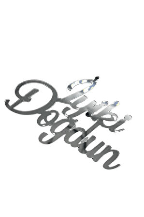 Pasta Önü Plexi İyi Ki Doğdun 10x7 Cm Gümüş