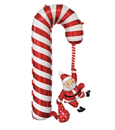 Noel Babalı Baston Folyo Balon 70x48 cm