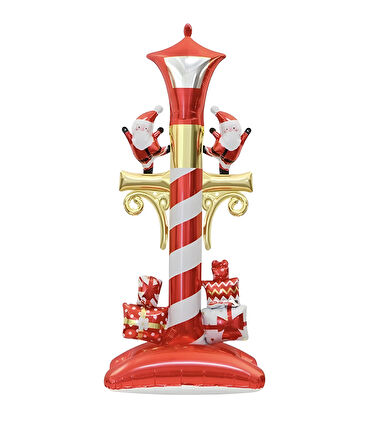 Ayaklı Büyük Yılbaşı Sokak Lambası Folyo Balon 150x61 cm