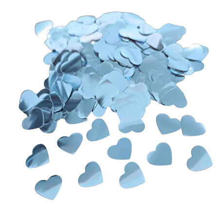 Şeffaf Balon İçi Konfeti Mavi Kalp