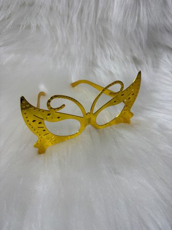 Parti Gözlük Plastik Camsız Kelebek Model Gold