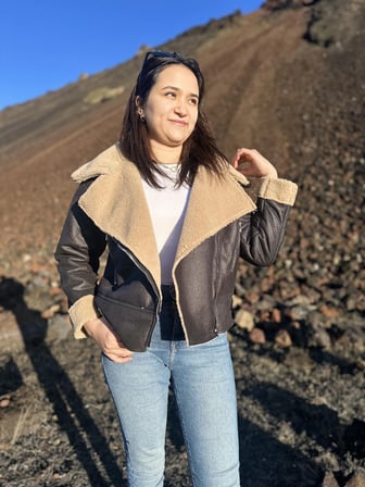 İçi Suni Kürklü Suni Süet Crop Biker Ceket