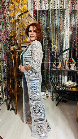 ÖZEL TASARIM EL ÖRGÜSÜ MOTİF İŞLEME PLAJ GİYİM SPOR GİYİM YAZLIK ETNİK HIRKA