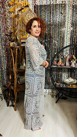 ÖZEL TASARIM EL ÖRGÜSÜ MOTİF İŞLEME PLAJ GİYİM SPOR GİYİM YAZLIK ETNİK HIRKA