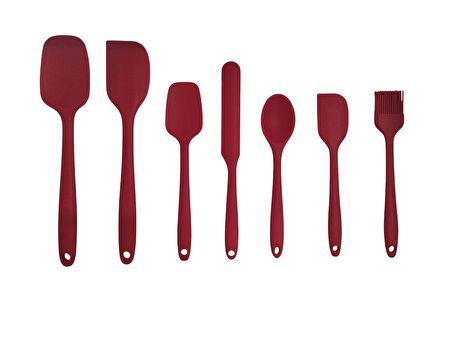 Servis Spatula Seti Silikon 7'li çift renk seçeneği
