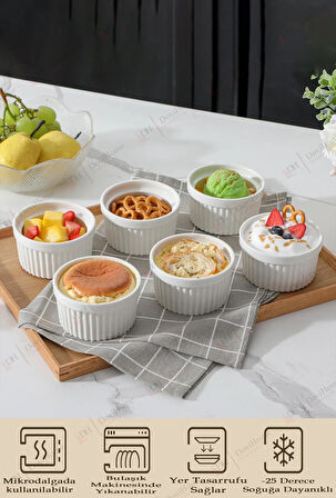 Sufle Kabı 6 Lı Seramik