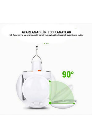 Solar Güneş Enerjili Kamp Lambası Katlanabilir Taşınabilir Solar Bahçe Aydınlatma - Kamp Lambası