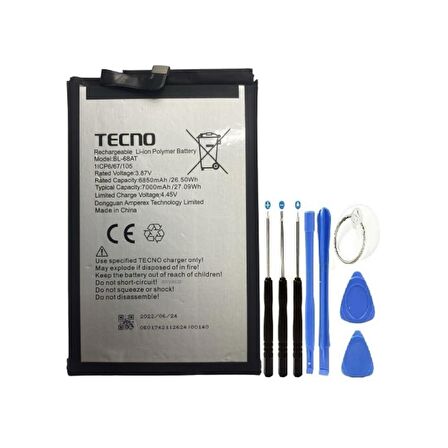 Tecno Pavo 2 Pil - Batarya Bl-68at+tamir Set 7000 Mah