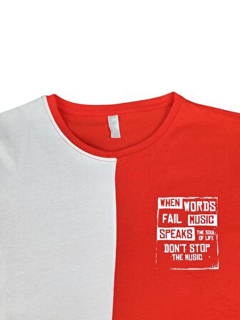 Çocuk T-Shirt Pamuklu Kısa Kollu Yazlık Penye Tişört When Words