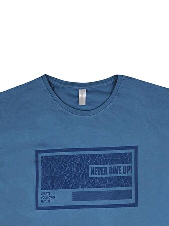 Çocuk Tişört Sade Renk Unisex Never Give Up