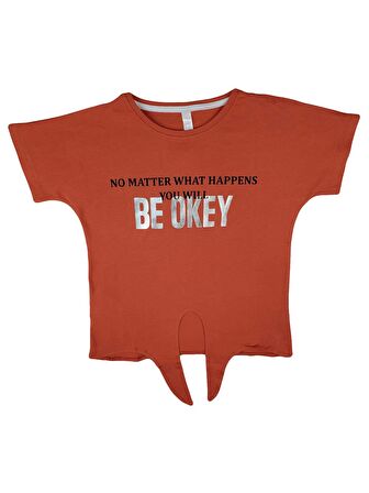 Kız Çocuk T-Shirt Yazlık Pamuklu Penye Kuyruk BE OKAY