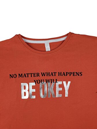 Kız Çocuk T-Shirt Yazlık Pamuklu Penye Kuyruk BE OKAY