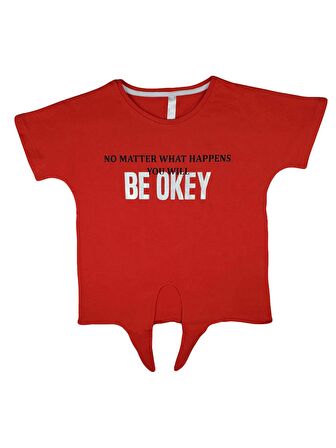 Kız Çocuk T-Shirt Yazlık Pamuklu Penye Kuyruk BE OKAY