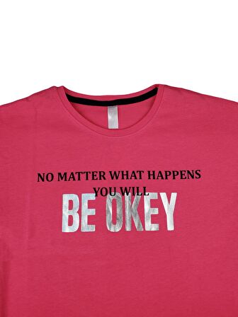 Kız Çocuk T-Shirt Yazlık Pamuklu Penye Kuyruk BE OKAY