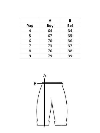 Kız Çocuk Yelpaze Bel Paçası Lastikli Şalvar Pantolon Fitilli